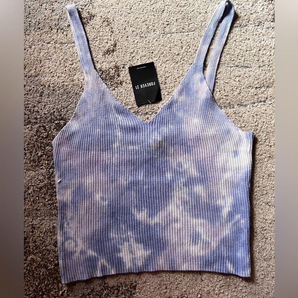Tie-dye knit tank top